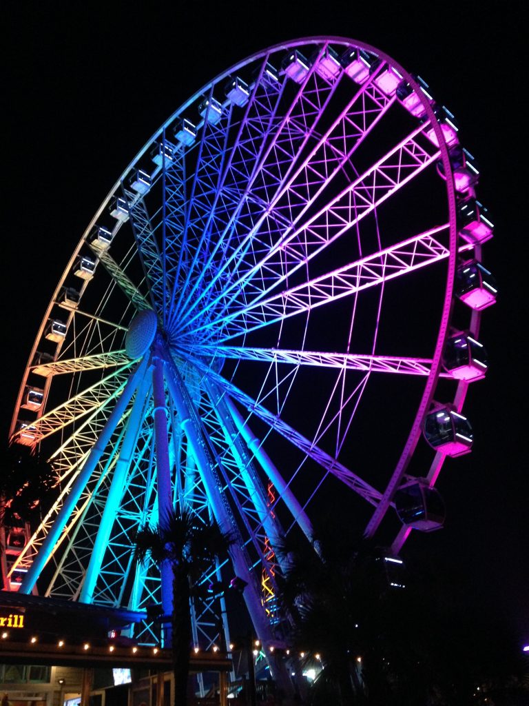Night view of the SkyWheel