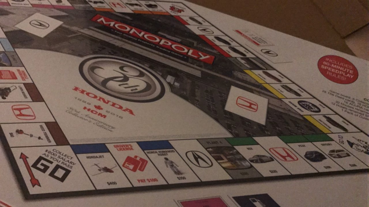 Honda Canada Monopoly Board Game - 30th Anniversary