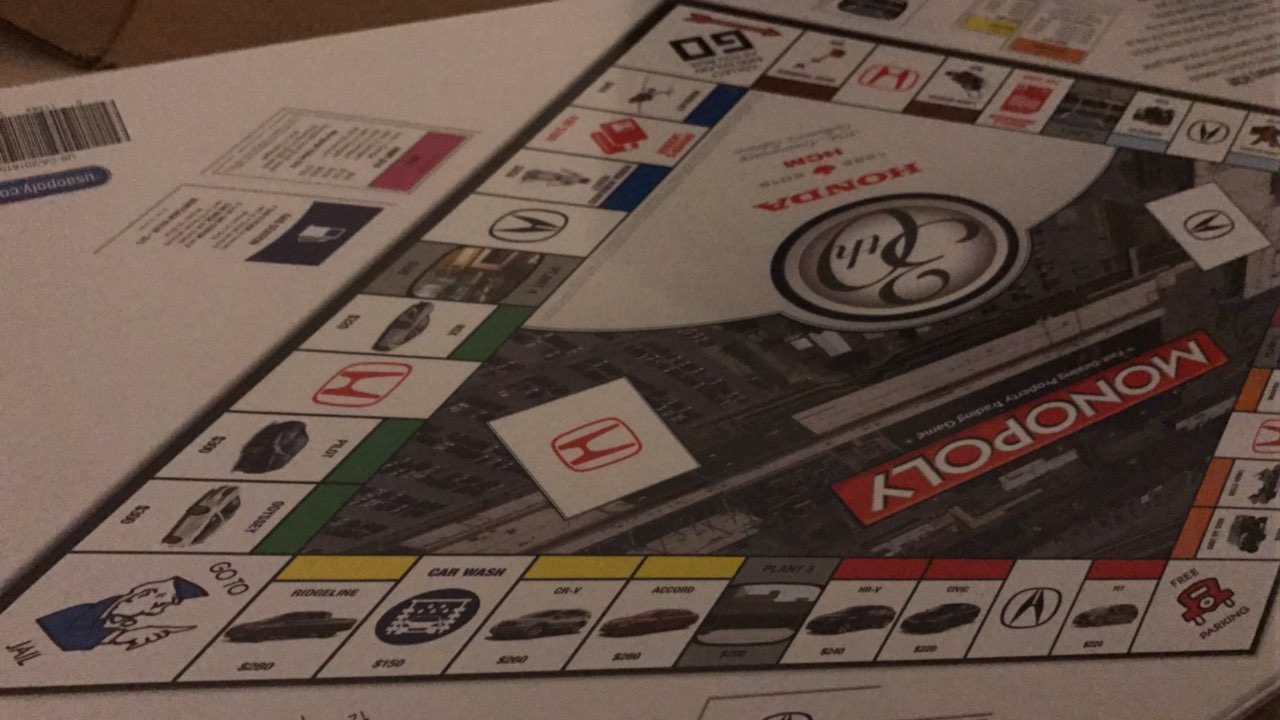 Honda Canada Monopoly Board Game - 30th Anniversary